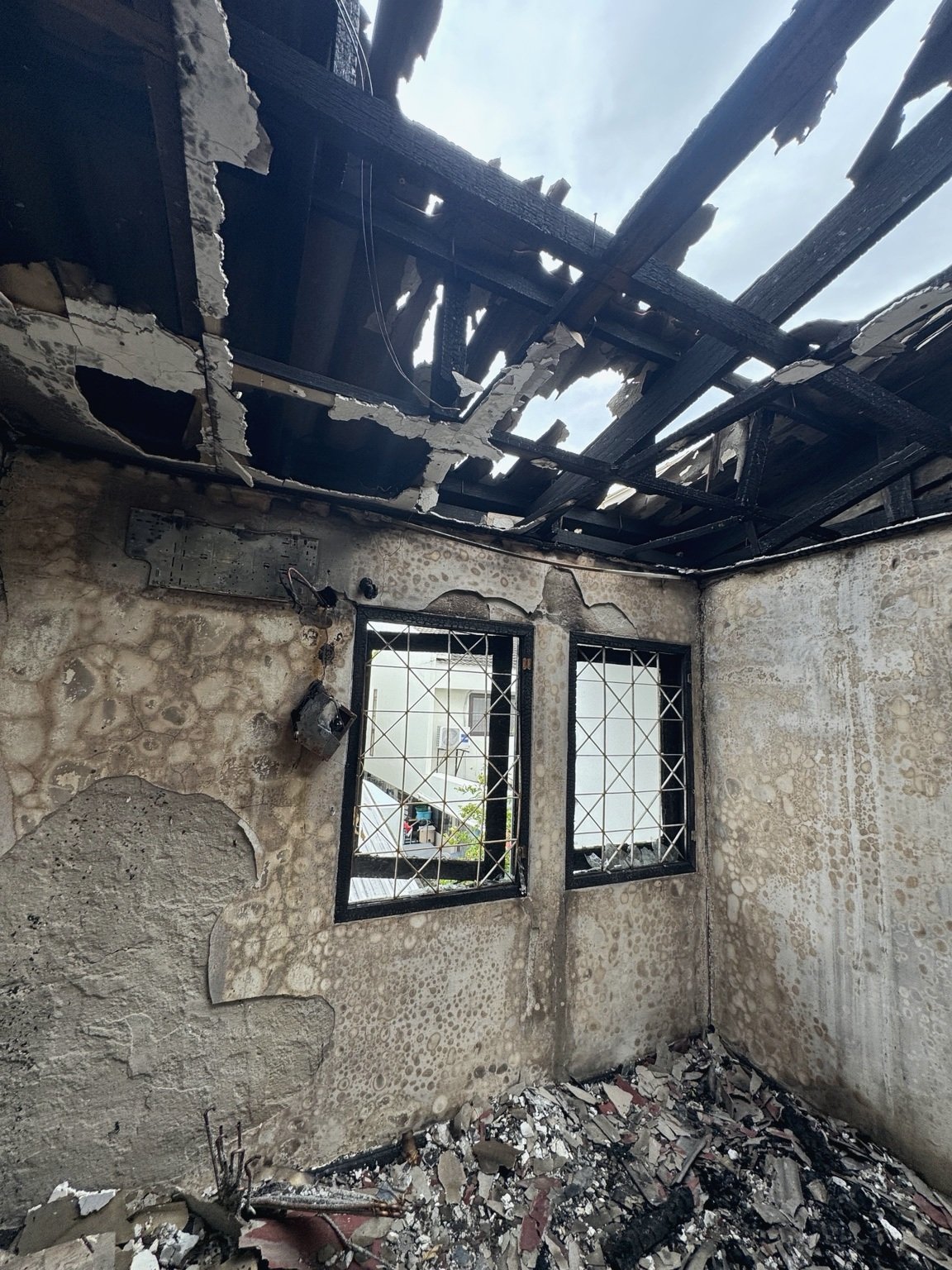Fire damage before restoration
